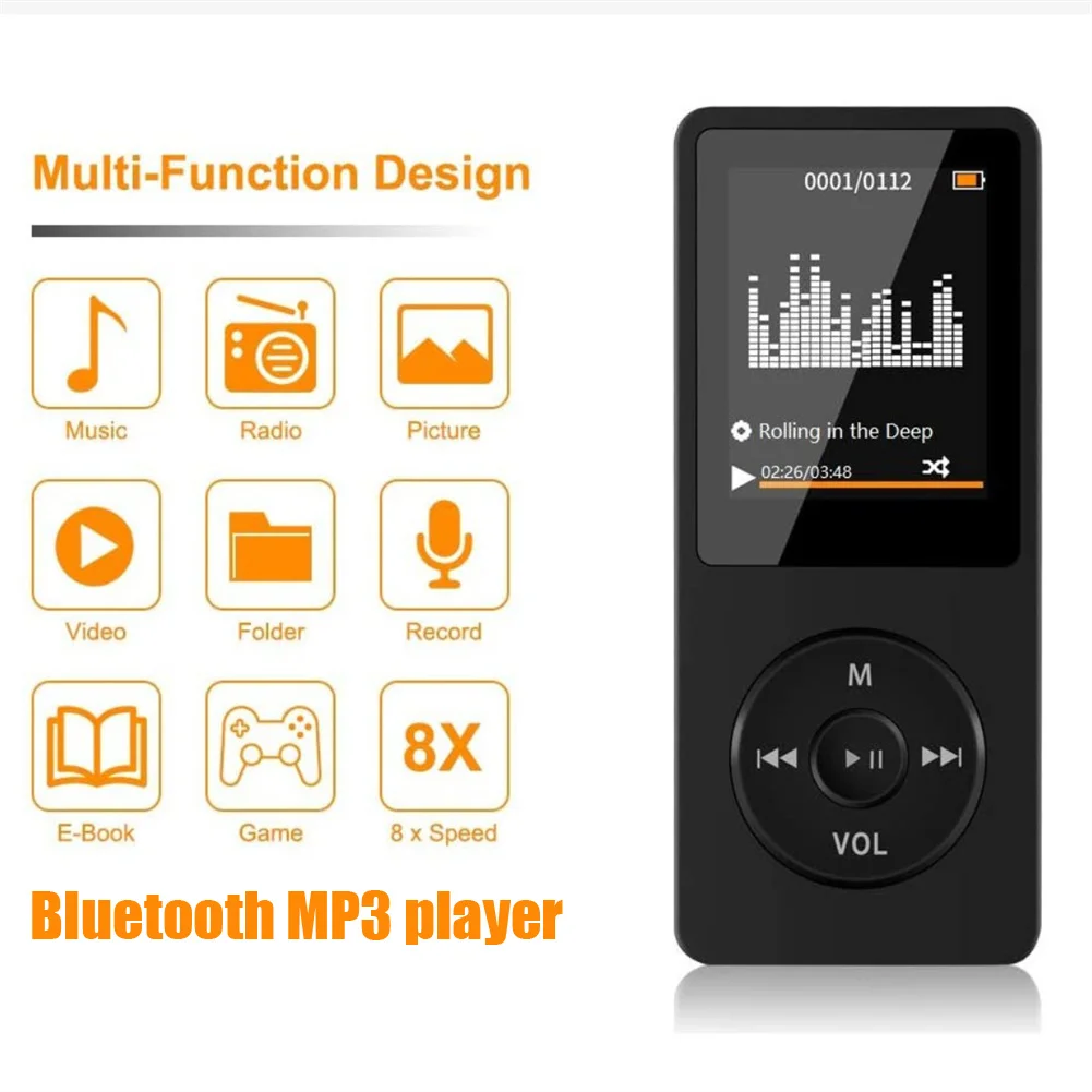 Mini MP3 Player Bluetooth-compatible Speaker 1.8 Inch Mp4 Fm Radio Ultra-thin Student HiFi Music Players Recording E-book Sports images - 6