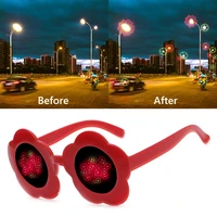 sunflower shaped effects glasses watch the lights change to heart shape at night diffraction glasses women fashion sunglasses