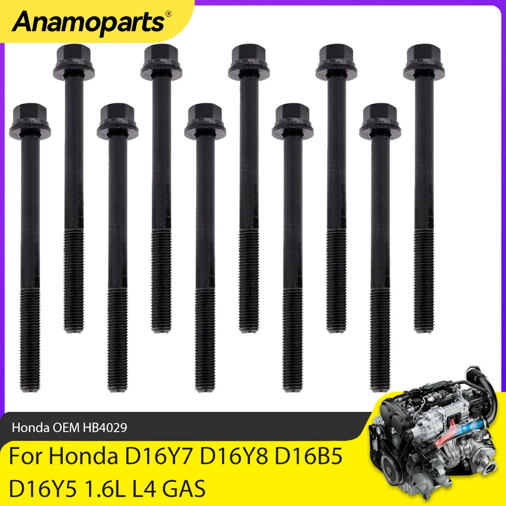 Фото Детали двигателя головка цилиндра Болт установить 1,6 L для Honda Civic Del Sol CX DX LX EX HX D16Y7 D16Y8 D16B5 D16Y5 1.6L L4 GAS HB4029 №1