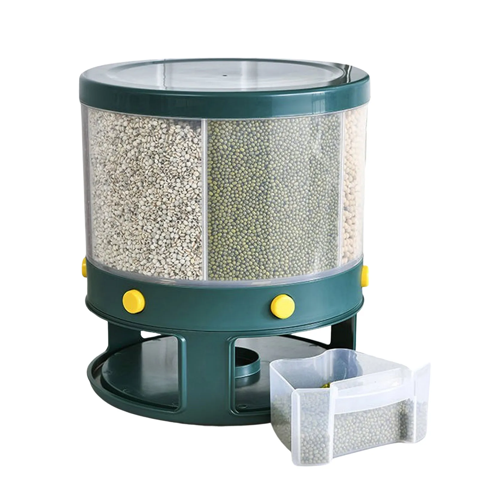 

Cereal Dispenser 6-Compartment Rice Bucket Pressing Rice Bucket Dispenser Good Sealing And Moisture-Proof Rice Storage Box For