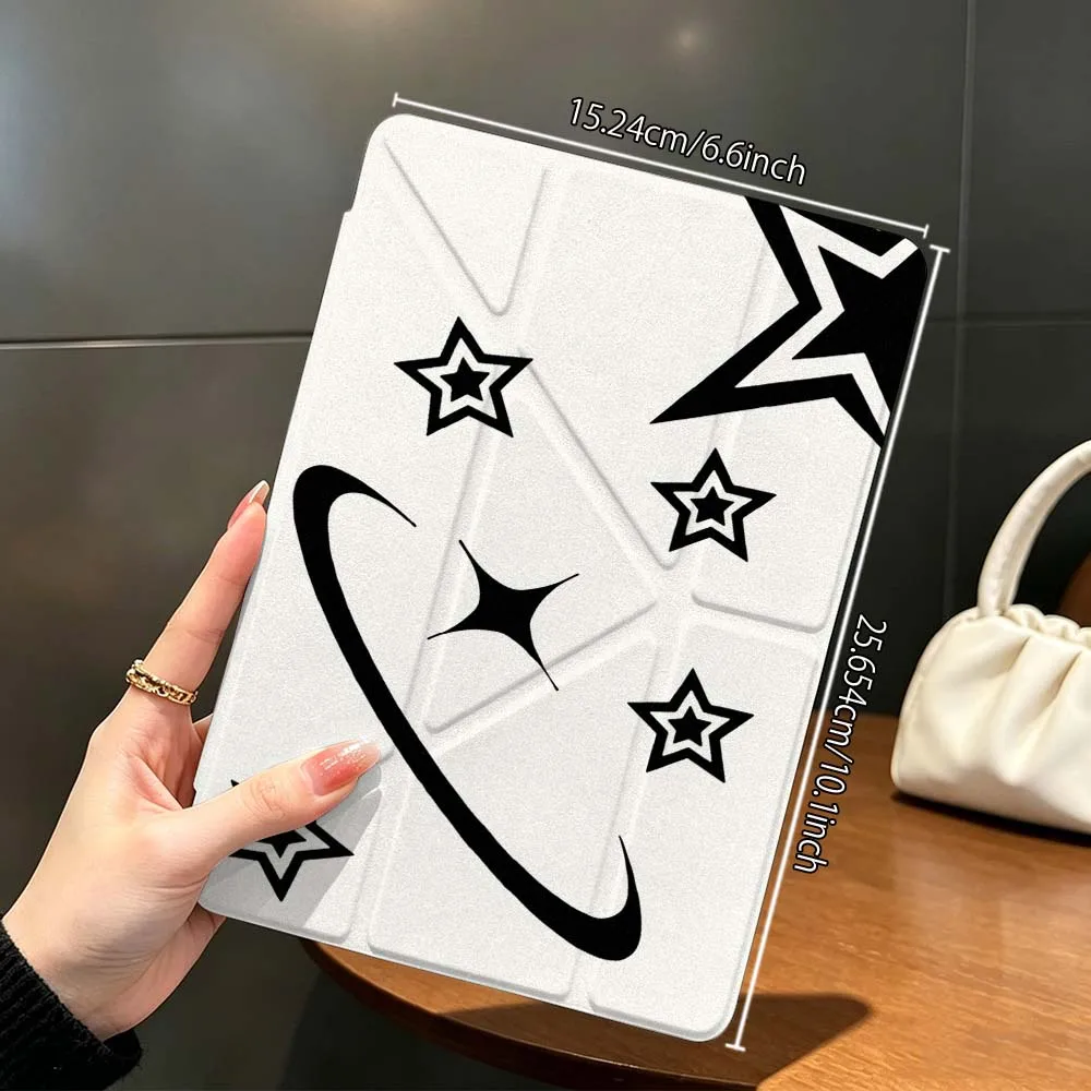 Фото Чехол с рисунком луны и звезд для Samsung Galaxy Tab A9 A8 A11 S6 S7 S8 S9 S10 FE Plus Lite, прозрачный Y-образный складной чехол для планшета №4