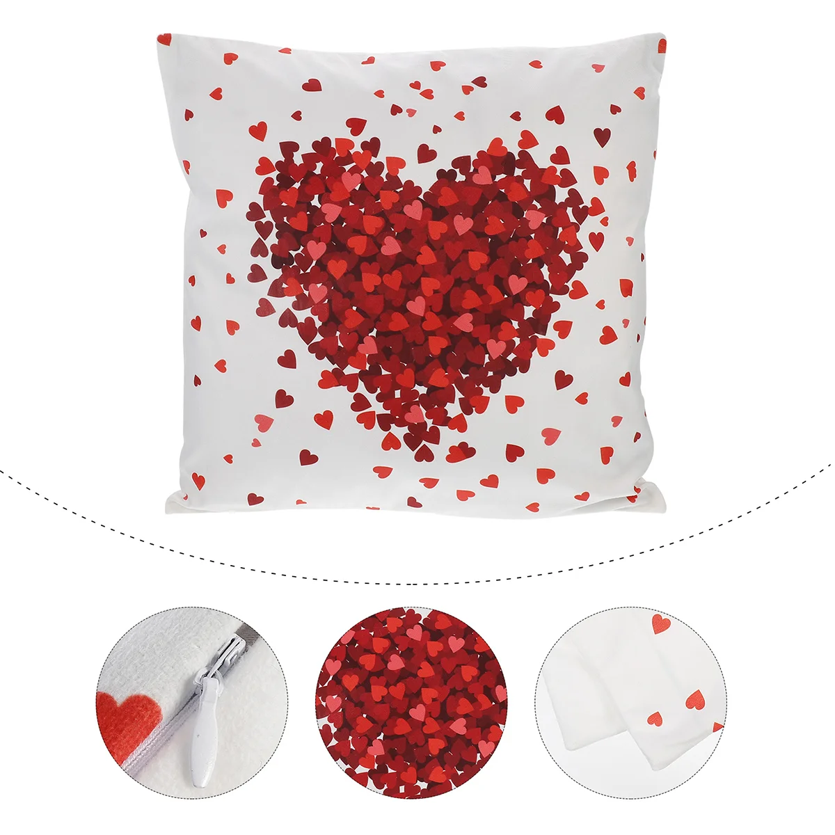 

2Pcs Sofa Replacement Pillowcase Home Pillow Cover Valentine's Day Heart Pillowcase