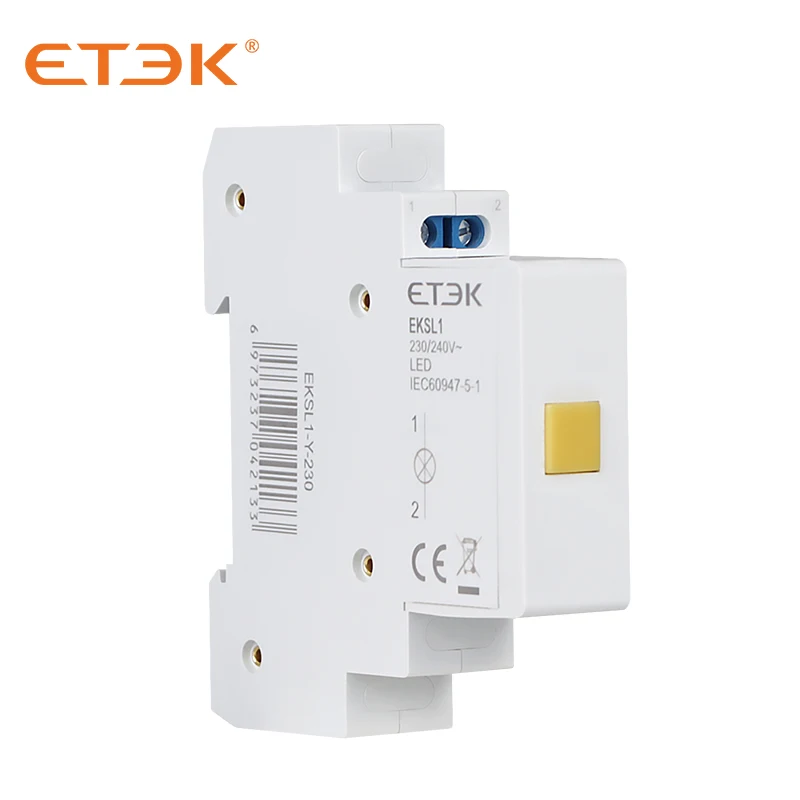 

ETEK Modular Signal Lamp LED Indicator Yellow Din Rail EKSL1 220V 230V 240V AC
