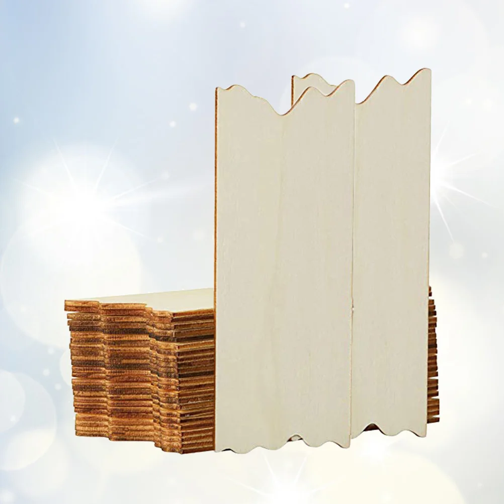 

24 Pcs Wood Plaques for Crafts Wood Chips for Crafts Hanging Wooden Cutout Wood Board Craft