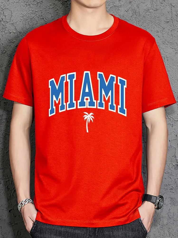 Miami Beach Florida Short-Sleeved T-Shirt Novelty Funny Print Mens