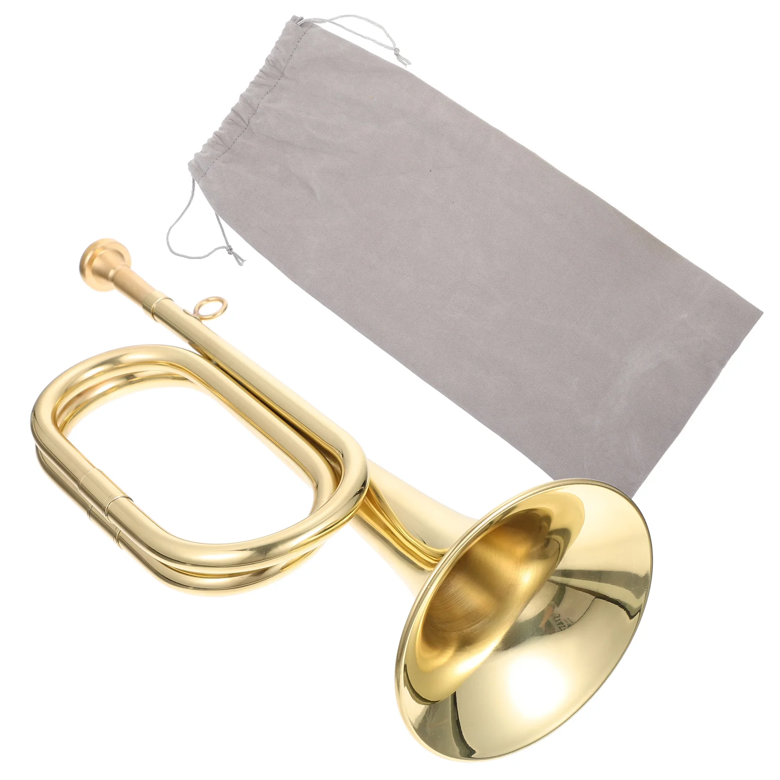 

Adukt Toys Small Cavalry Trumpet Orchestra Charge Brass Bugle Golden Student Musical instrument