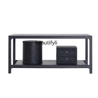 zqCoffee Table Nordic and Japanese Style Modern Simple Solid Wood Drawer Storage Living Room Small Apartment Low Table