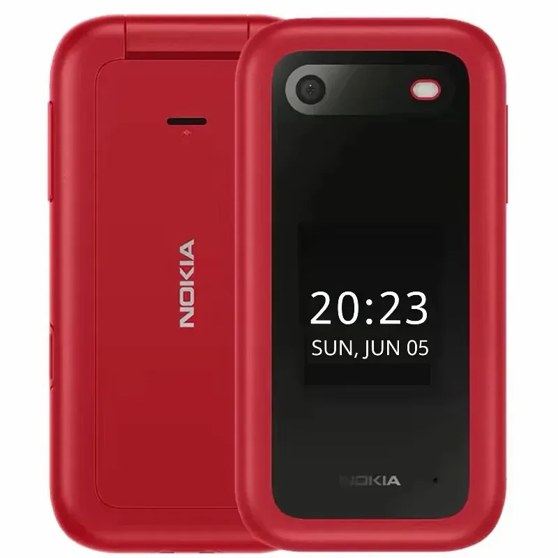 Фото Восстановленный мобильный телефон Nokia 2660 Flip 4G 2022, разблокированный, с двумя SIM-картами, двумя экранами 2,8 дюйма, аккумулятором 1450 мАч, функцией ожидания, для пожилых людей, с резервной функцией №2
