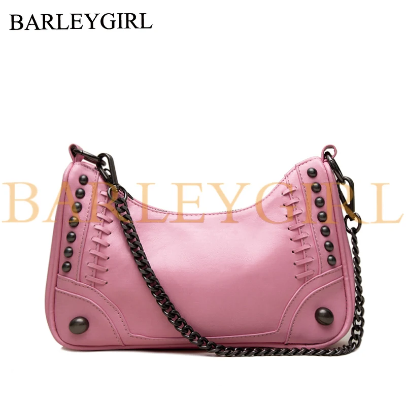 

Barleygirl Branded Women's Shoulder Bags 2022 Thick Chain Quilted Crossbody Purses and Handbag Women Clutch Bags Ladies Hand Bag
