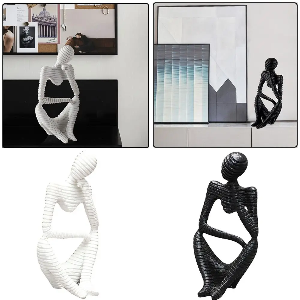 

Hollow Creative Thinker Resin Humanoid Sculpture Sitting Thinker Statue Homeliving Decoration Humanoid Ornaments