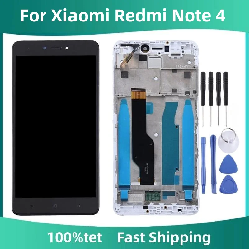 

5.5" For Xiaomi Redmi Note 4 Version Global Display With Frame 10 Touch Screen Redmi Note 4X Snapdragon 625 LCD