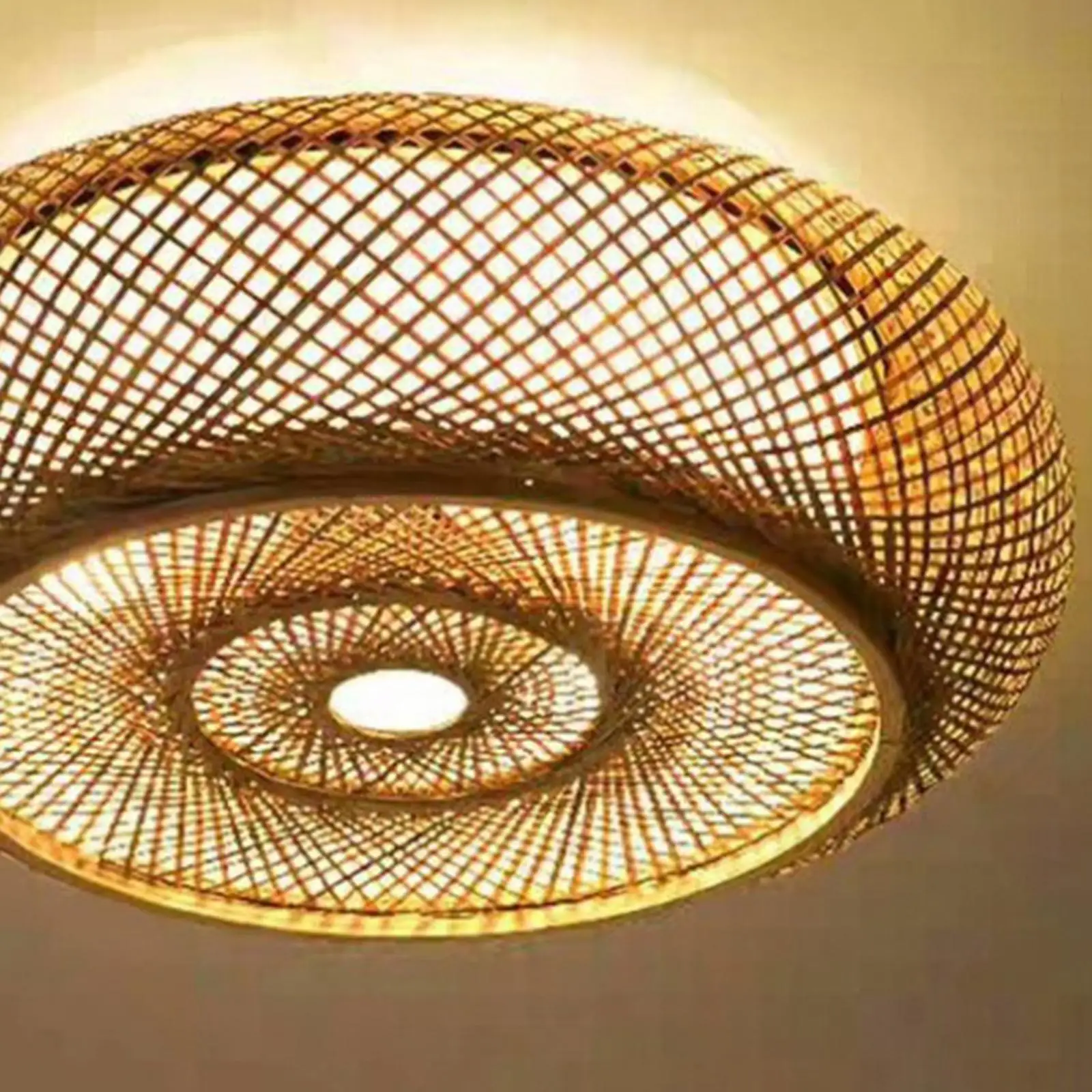 

Bamboo Woven Lampshade Living Room Aisle Ceiling Lamp Light Shade Decorative
