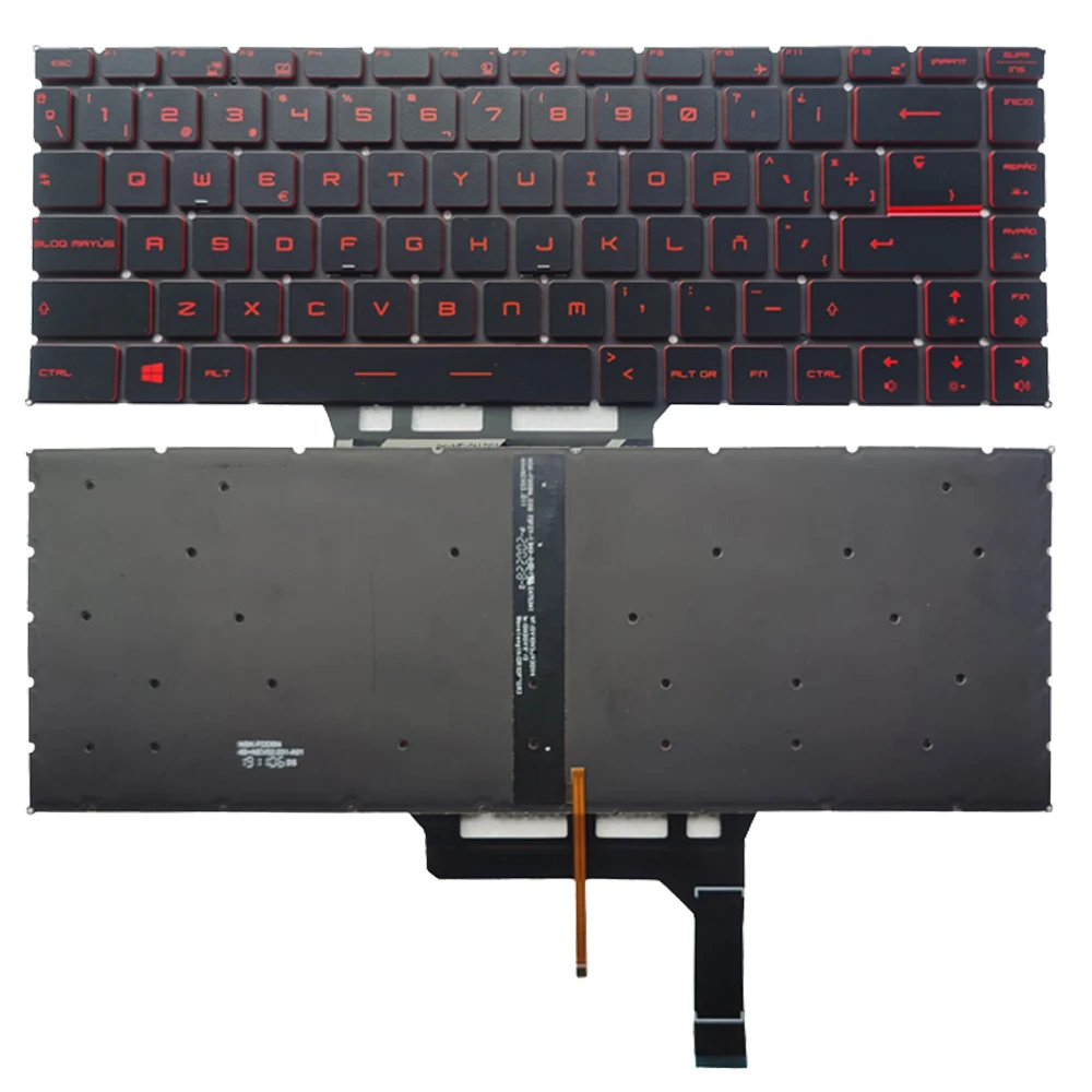 Новая клавиатура с подсветкой и испанской раскладкой для MSI GF63 8RC 8RD MS-16R1 GF65 Thin 9SD 9SE