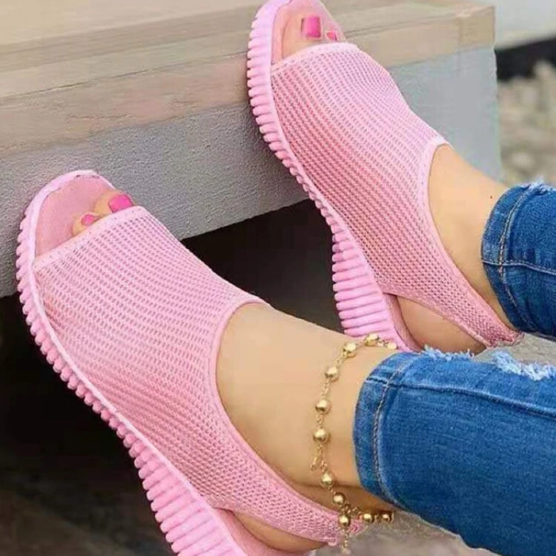 COZOK Summer Women's Shoes 2021 Mesh Platform Shoes Women's Closed Wedge Sandals Women's Light Casual Sandals Anti Slip