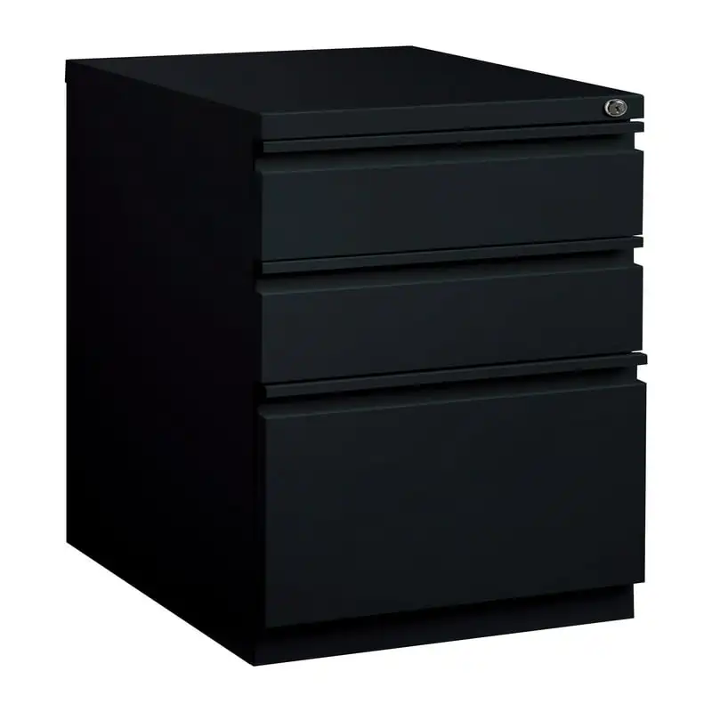 

20" Deep Pedestal File Cabinet 3 Drawer Box-Box-File, Letter Width, Black
