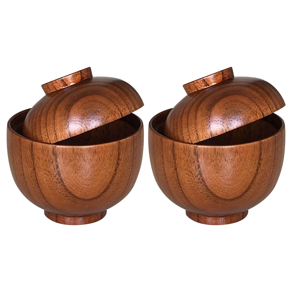 

Small Wooden Bowl Rice Soup Bowl Noodle Ramen Fruit Salad Mixing Bowl Food Serving Bowl With Lids Kitchen Tableware