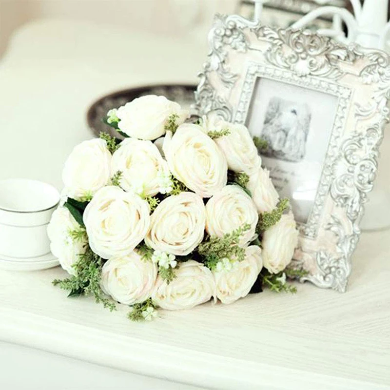 

50 шт., искусственные розы для украшения дома