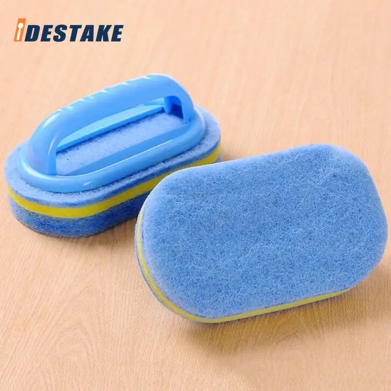 

Kitchen Bathroom Toilet Cleaning Brush Sponge Glass Wall Cleaning Brushes Handle Sponge Ceramic Window Slot Clean Brushes Tools