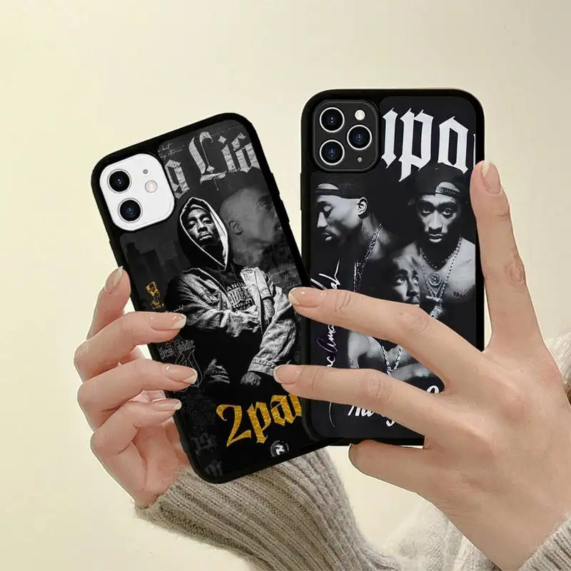 

2Pac Hip Hop Singer Phone Case for iPhone 11 12 13 14 Pro Max 8 7 6 Plus X SE XR Silicone TPU Hard PC Fundas