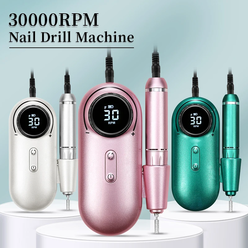 

Nail Drill Professional Lathe Machine Mill for Manicure Electric Sander Nails Polisher File Rechargeable Drills Cutting Portable