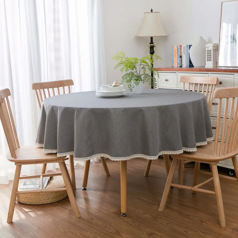 

Скатерть круглая из хлопка и льна, 2023