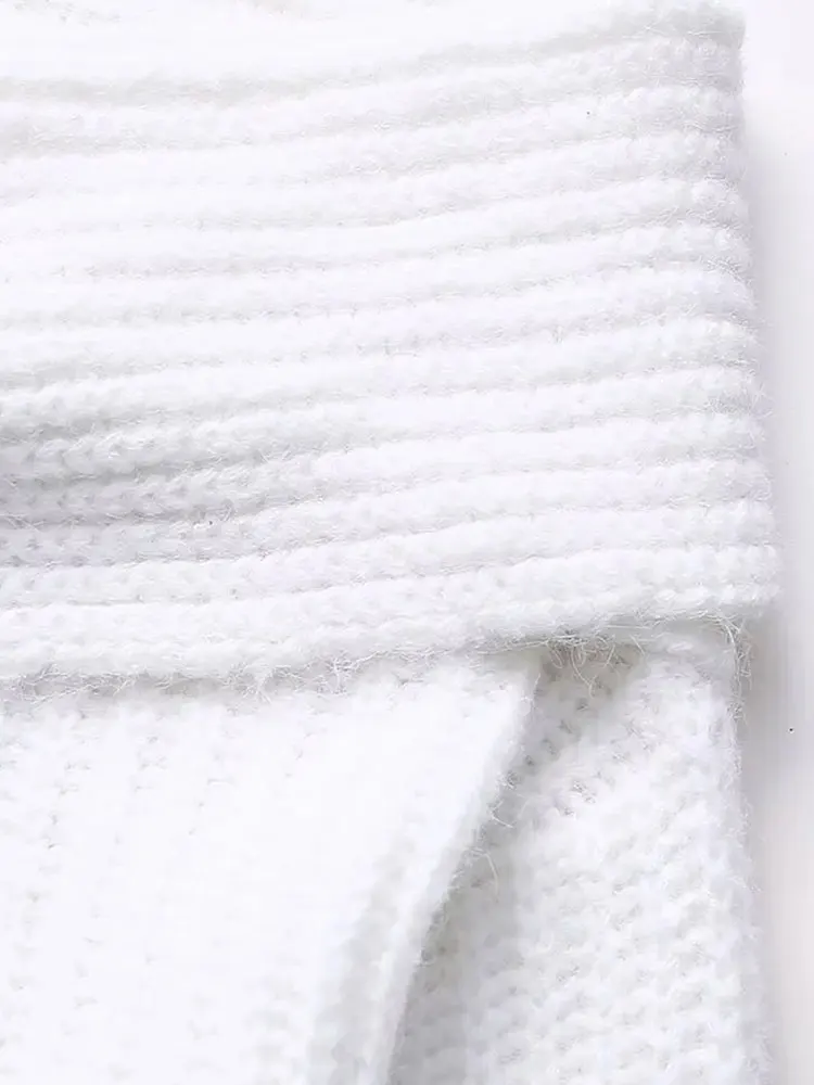 Женский Асимметричный свитер с открытыми плечами длинным рукавом