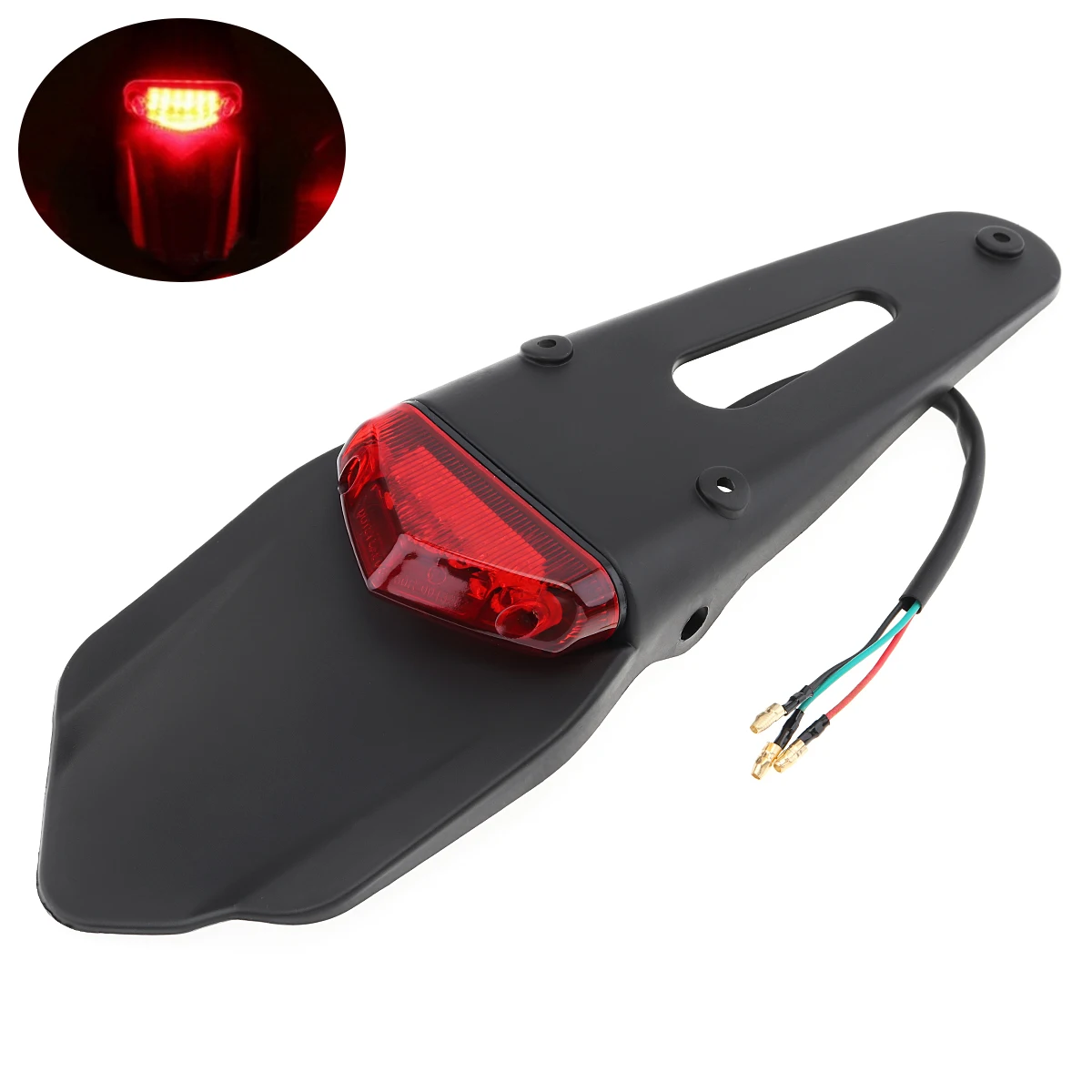 

Motorcycle Universal Refit Taillight Red LED Taillight Brake Lamp with Mudguard Motorbike Signal Lamp for Off road Motorcycles