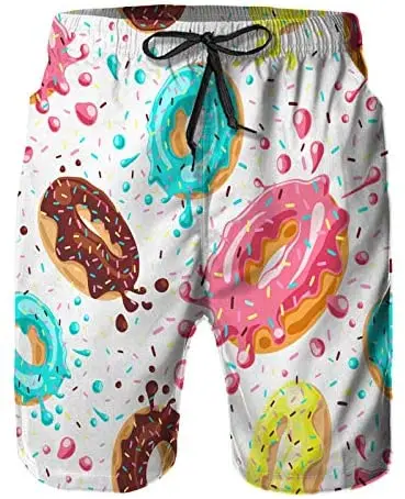 

Men's Swim Trunks with Pockets,Visionary Flower,Summer Surf Quick Dry Beach Board Shorts Pants Bathing Suit