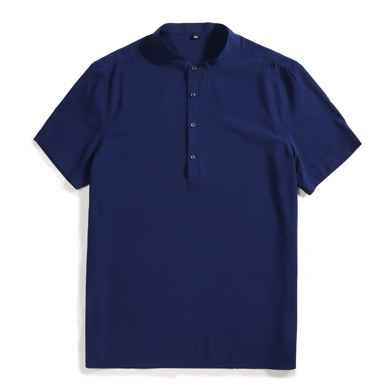 

Plus Size 7XL 8XL New Men Short Sleeve Shirt Casual Solid Color Comfortable Cotton Business Shirts Male High Quality