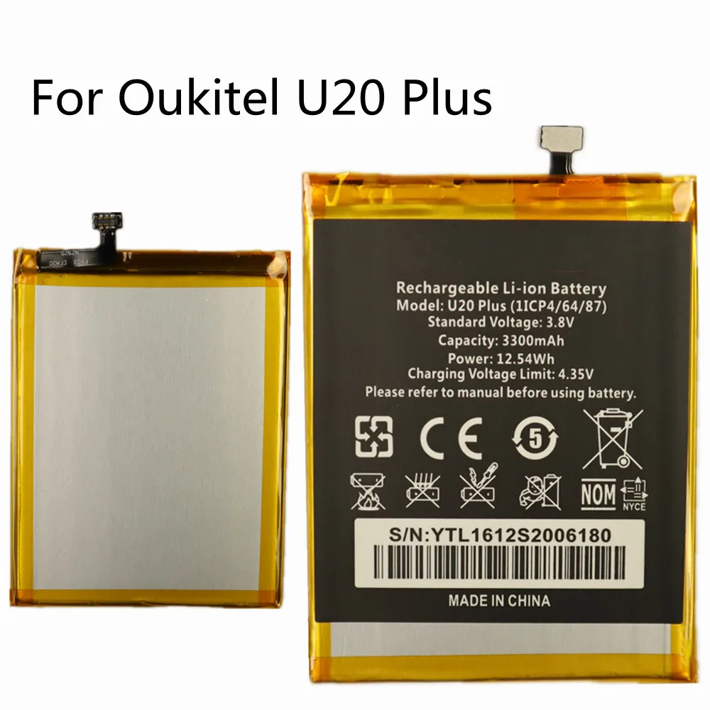 

U20 Plus Battery 3300mAh New Original Replacement For Oukitel U20 Plus U20Plus Mobile Phone Battery