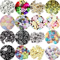 diy 7 10mm 50100pcs wholesale items for business pandora charms beads for jewelry making glass beads smiling face bead