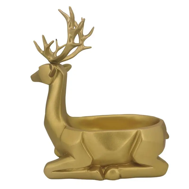 

Elk Sculptures And Statues Deer Figurine Key Bowl Lucky Deer Statue Creative Craft Reindeer Figurines For Living Room Bedroom