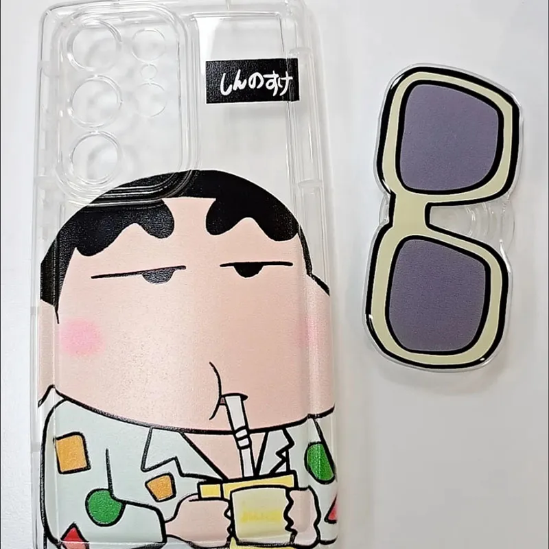 

Kawaii Crayon Shin-Chan Anime Figure The New Samsung S23/22/21Plus Note20 Pro Phone Case Anti-Fall Delicate Digital Peripherals