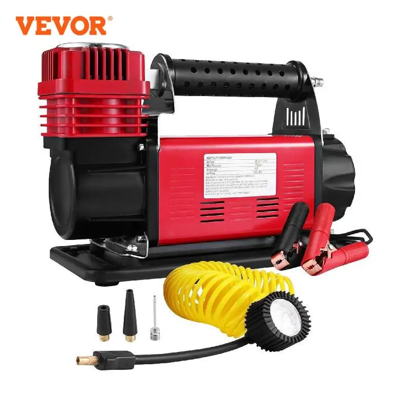 

VEVOR 12V Portable Air Compressor Heavy Duty Car Inflator Pump 150PSI Single Cylinder RV Motorcycle Tire Air Pump Car Accessorie