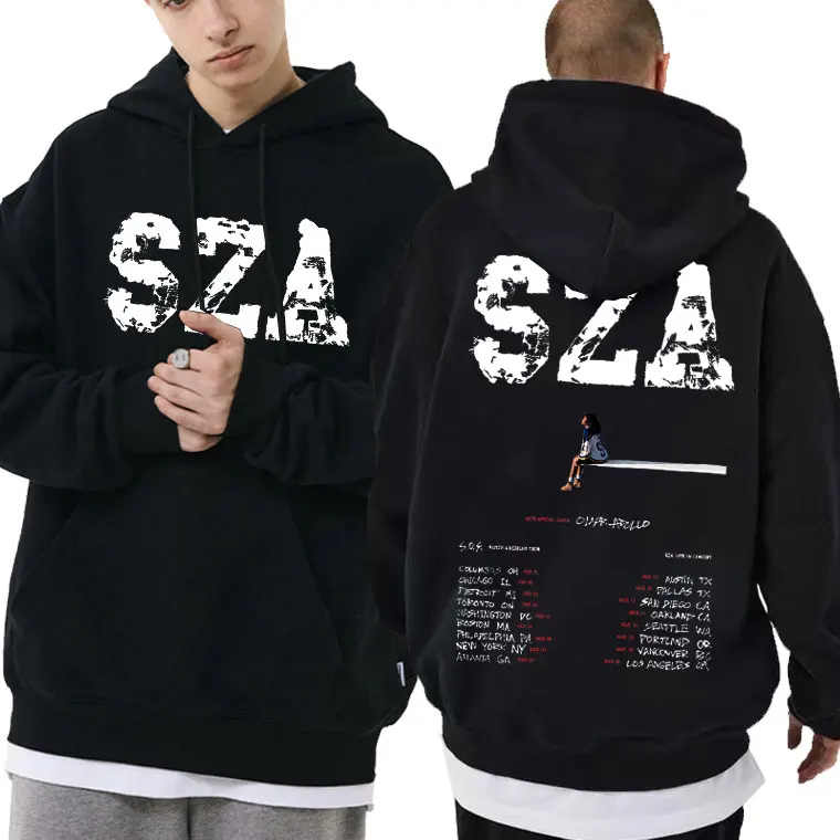 

R&B Singer SZA Music Art Aesthetic Double Sided Print Hoodie Men Women Oversized Streetwear Unisex Hip Hop Harajuku Sweatshirts