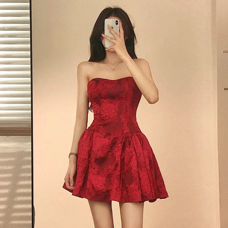 Дизайнерское сексуальное летнее вечернее платье без бретелек винтажное женское