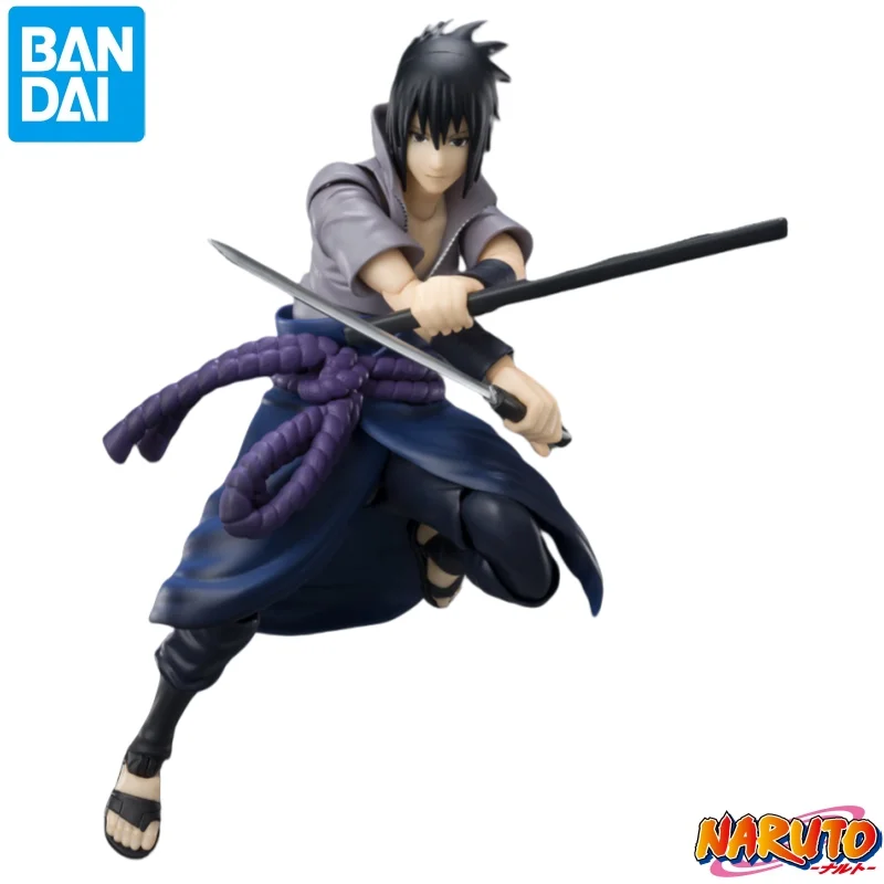 Фото В наличии: Оригинальная фигурка BANDAI BANPRESTO Naruto SHF Учиха Саске, новая, в коробке, персонаж аниме. №4