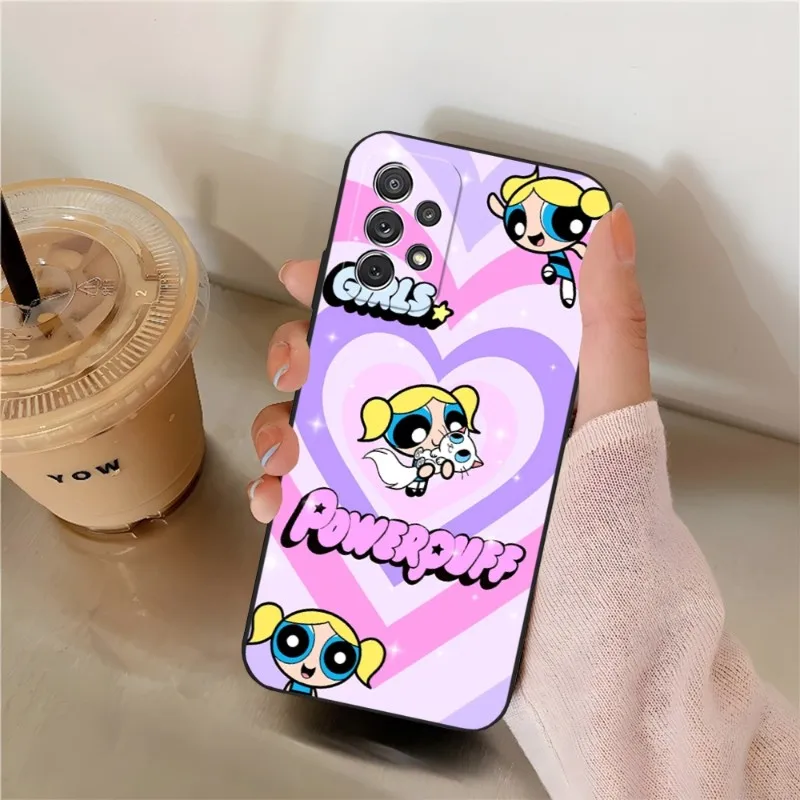 Чехол для телефона P-PowerpuffS Samsung S22 S23 S30 S21 S20 S9 S10 S8 S7 S6 Pro Plus Edge Ultra Fe силиконовый