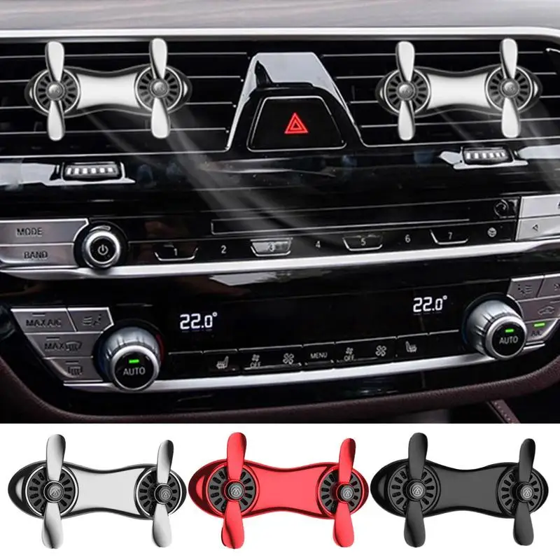 

Автомобильный диффузор освежитель воздуха клипса на вентиляционное отверстие дизайн двойного вентилятора Ароматический диффузор клипсы на вентиляционное отверстие для автомобиля с ароматическими ломтиками ароматизатор