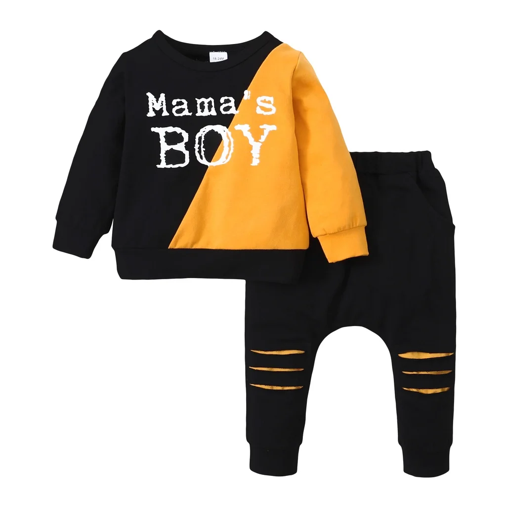

1-6Y Kids Baby Boy Clothing Set Toddler Boy Long Sleeve 2PCS Outfit Suit Autumn Spring Children Sport Sweater Costume Suit