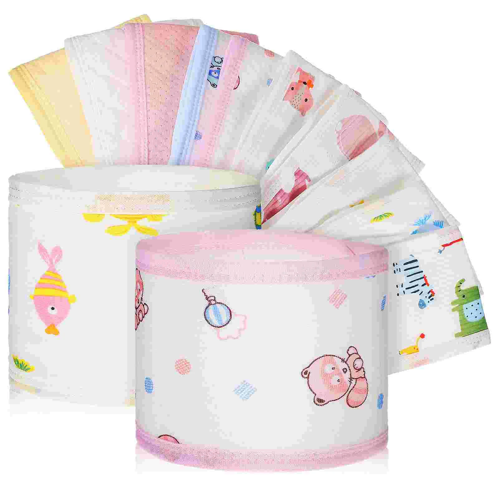 

10Pcs Newborn Infant Belly Straps Infant Belly Bands Cotton Umbilical Cord Cartoon Newborn Navel Belt for Protection Abdomena