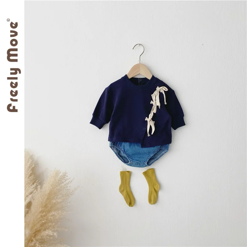 

Newborn baby clothes boy casual western style LONG-sleeved T-shirt suit girl baby summer cotton triangle shorts suit