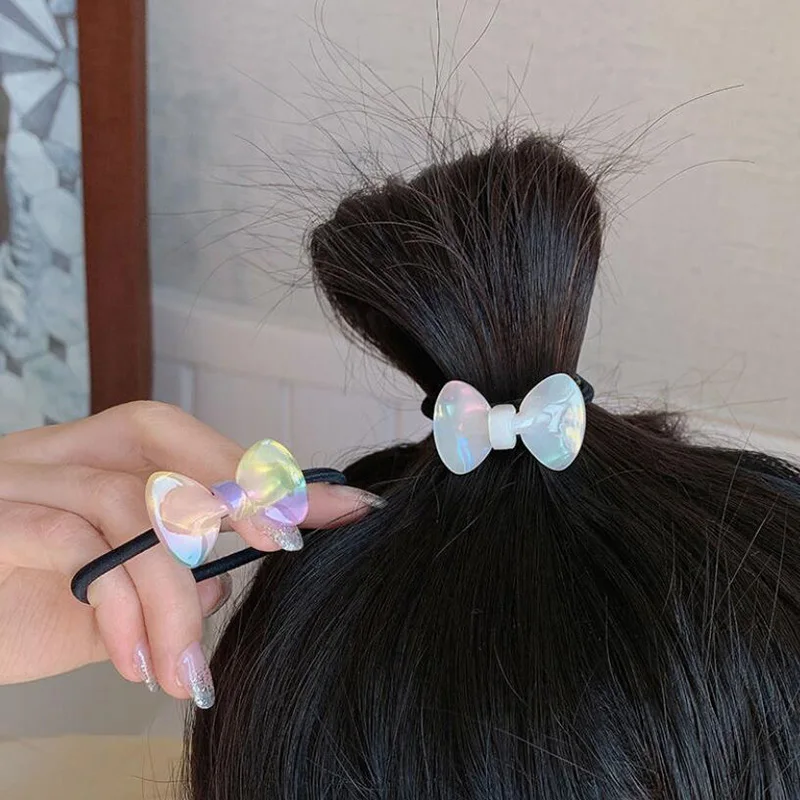 Bow Rubberband Elastic Hair Bands Hair Rope Hair Ties For Girls Women Hairpin Headwear Hair Accessories Gum Scrunchies