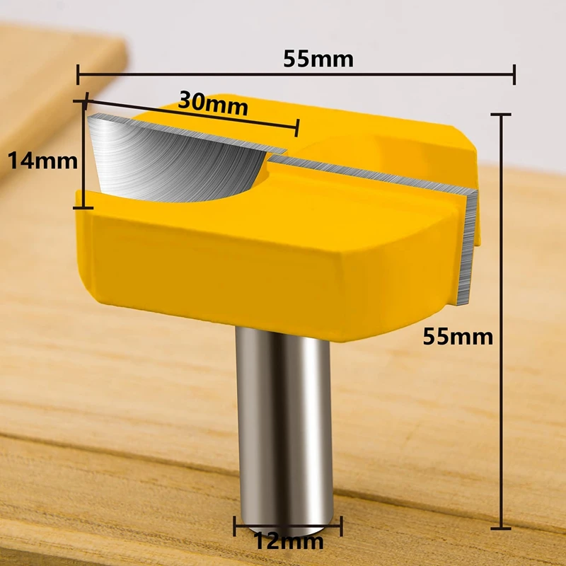 Фото Фрезы для фрезерного станка CNC Spoilboard, хвостовик 1/2 дюйма, 2-1/4 дюйма (диаметр) Нижние чистящие фрезы с твердосплавным наконечником №4