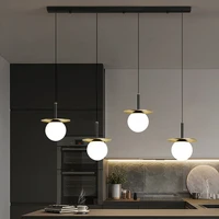 nordic pendant lamp for kitchen dining room modern glass ball black led chandelier simple ceiling hanging light fixture e27 bulb