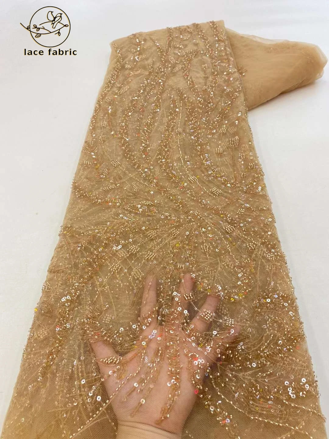 

Светильник фиолетовая Роскошная бисерная кружевная блестящая африканская кружевная ткань 2023 Высококачественная нигерийская сетчатая кружевная ткань для шитья стандартного платья