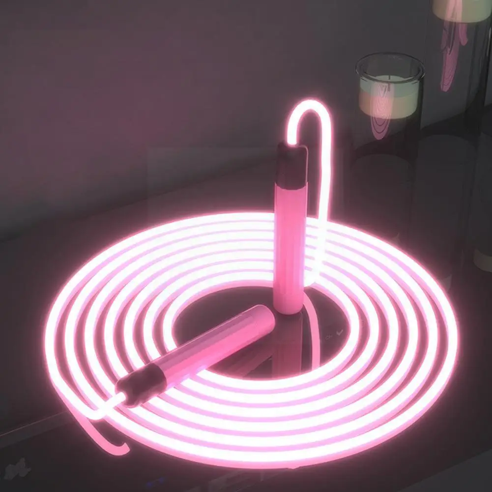 

2.8m Adjustable Night Glowing Skipping Rope Luminous Fitness Jump Exercise Ropes Outdoor Up Training Led Sports Light Suppl O7m7