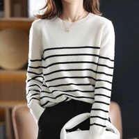 100 wool thick section women stripe cashmere sweater turtleneck 2022 warm soft knitted femme pullover high end luxury design
