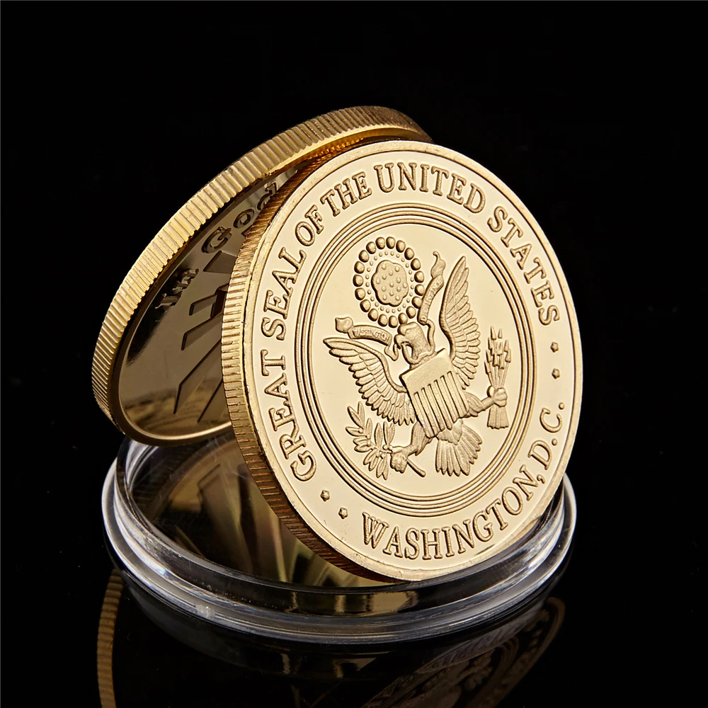 Позолоченная монета американского спецназа 101St сувенирная США