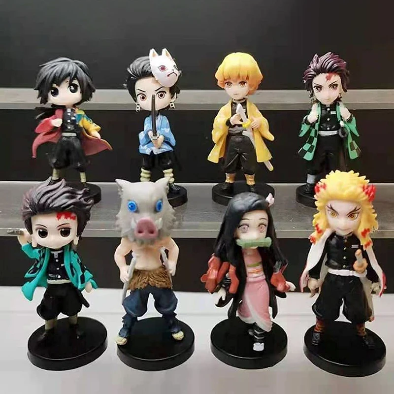 

8 шт./компл. милая фигурка из аниме «рассекающий демонов», ПВХ экшн-фигурка, коллекция игрушек, милая фигурка рассекающего демонов, милая игр...